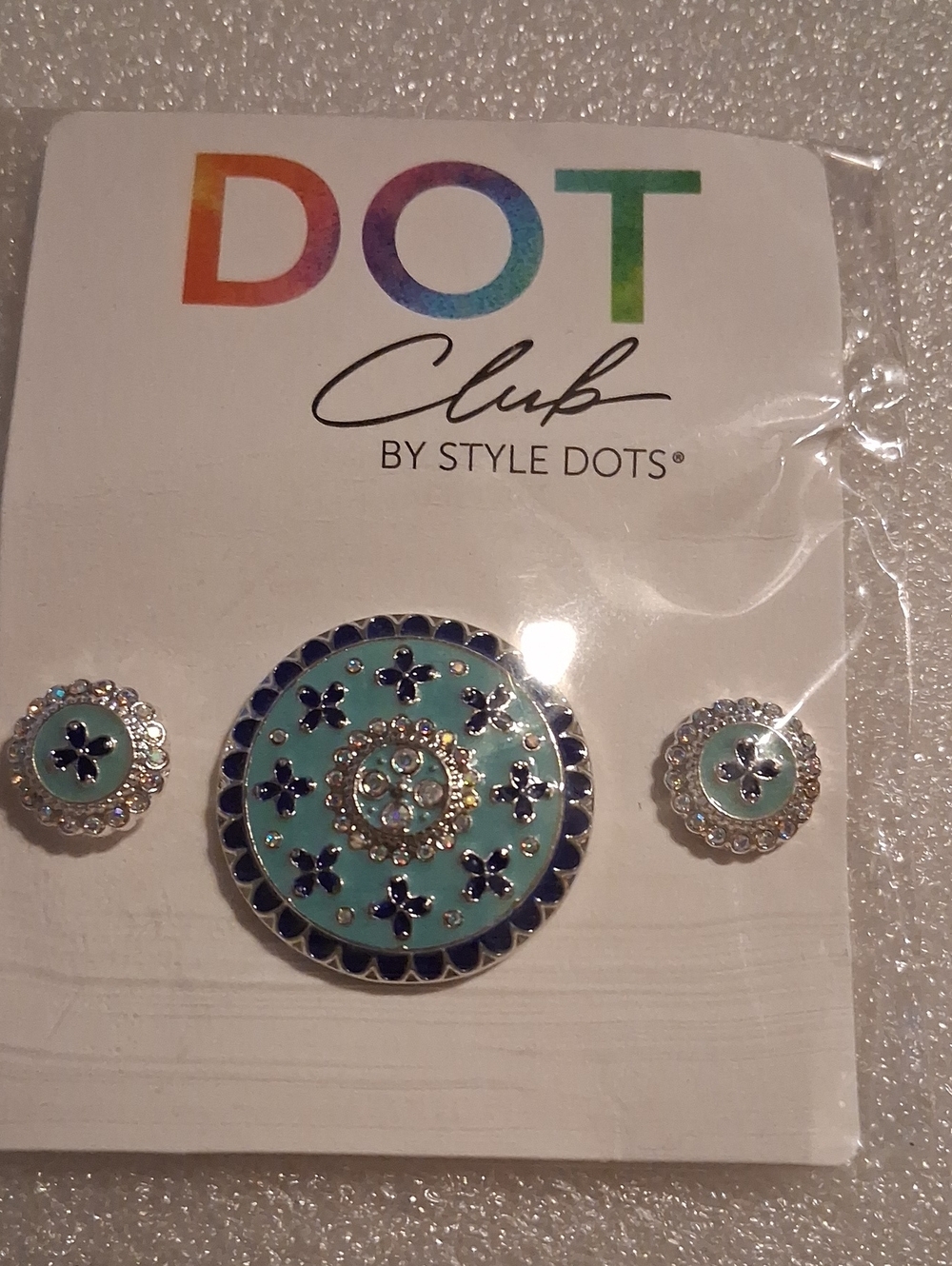 New DOT Club by Style Dots Aqua Floral Dot Set